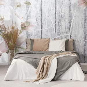 TAPETA VINTAGE ORCHIDEA S NÁPISOM - LOVE BEGINS AT HOME (2) - WALLPAPERS - 🔥 TOTAL SALE 🔥