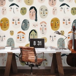 SAMOLEPÍCÍ TAPETA BAREVNÉ ABSTRAKTNÍ TVÁŘE - ΤΑΠΕΤΣΑΡΊΕΣ ΑΝΘΡΏΠΩΝ ΚΑΙ ΔΙΑΣΗΜΟΤΉΤΩΝ - ΤΑΠΕΤΣΑΡΊΕΣ