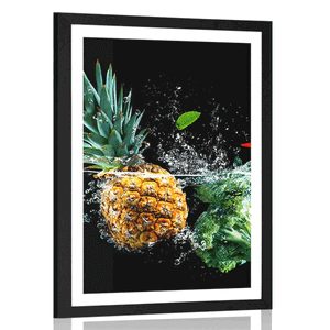 POSTER WITH MOUNT ORGANIC FRUITS AND VEGETABLES - WITH A KITCHEN MOTIF - POSTERS