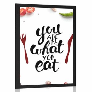 POSTER CU INSCRIPȚIA - YOU ARE WHAT YOU EAT - CU MOTIV DE BUCĂTĂRIE - POSTERE