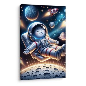 SLIKA SRETAN ASTRONAUT U SVEMIRU - DJEČJE SLIKE SVEMIR - SLIKE