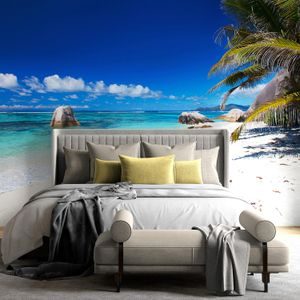 WALL MURAL ANSE SOURCE BEACH - WALLPAPERS NATURE - WALLPAPERS