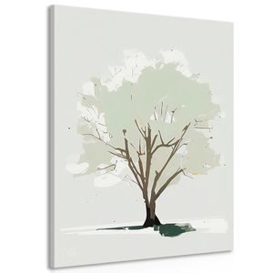 CANVAS PRINT TREE WITH A TOUCH OF MINIMALISM - PICTURES OF TREES AND LEAVES - PICTURES