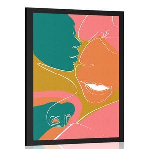 AFFICHE COUPLE HEUREUX AUX COULEURS PASTEL - DE NOTRE ATELIER - AFFICHES