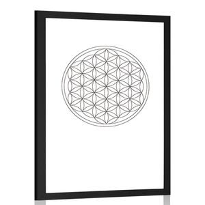 AFFICHE AVEC MONTURE MANDALA EN NOIR ET BLANC - DE NOTRE ATELIER - AFFICHES