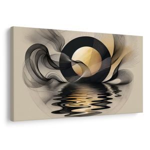 TABLEAU SUR TOILE – LUNE ABSTRAITE SUR L’EAU - TABLEAUX - 🔥 VENTE TOTALE