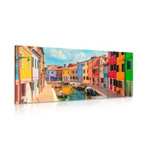 КАРТИНА НА ПЛАТНО – ПАСТЕЛНИ КЪЩИЧКИ В ГРАДЧЕТО - ГРАДСКИ КАРТИНИ - КАРТИНИ