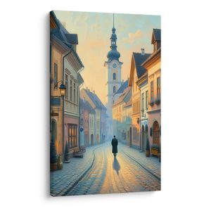 CANVAS SCHILDERIJ STILLE STADSSTRATEN - SCHILDERIJEN STEDEN - SCHILDERIJEN