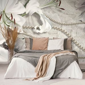 ΤΑΠΕΤΣΑΡΊΑ ΤΟΊΧΟΥ ΌΜΟΡΦΟΣ ΚΡΊΝΟΣ ΜΕ ΜΑΡΓΑΡΙΤΆΡΙΑ - ΤΑΠΕΤΣΑΡΊΕΣ ΛΟΥΛΟΎΔΙΑ - ΤΑΠΕΤΣΑΡΊΕΣ