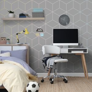 SAMOLEPÍCÍ TAPETA BAREVNÉ ŠEDÉ KOSTKY - TAPETY - TOTÁLNÍ VÝPRODEJ 🔥