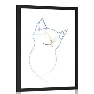 AFFICHE AVEC MONTURE LIGNES DE CHAT DE COULEUR - DE NOTRE ATELIER - AFFICHES