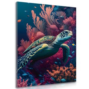 CANVAS PRINT SURREAL TURTLE - PICTURES UNDERWATER WORLD - PICTURES