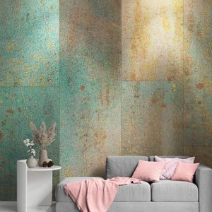 WALL MURAL TURQUOISE-COPPER WALL - WALLPAPERS - 🔥 TOTAL SALE 🔥