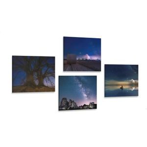 CANVAS PRINT SET MYSTERIOUS NATURE AT NIGHT - SET OF PICTURES - PICTURES