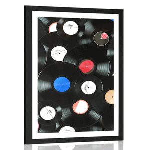 AFFICHE RÉTRO AVEC DISQUES - VINTAGE ET RÉTRO - AFFICHES