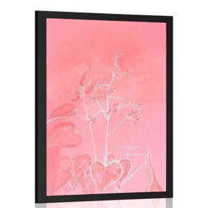 Plakat dih jemajoča rastlina Epimedium alpinum