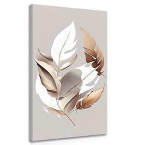 CANVAS PRINT COPPER LEAVES WITH A TOUCH OF MINIMALISM - PICTURES - 🔥 TOTAL SALE 🔥