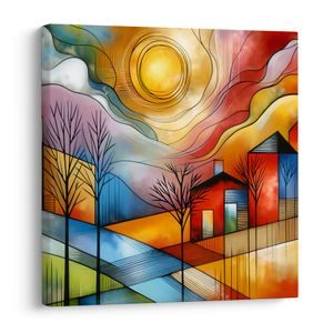 TABLOU STRADĂ ÎN CULORI - TABLOURI ABSTRACTE - TABLOURI