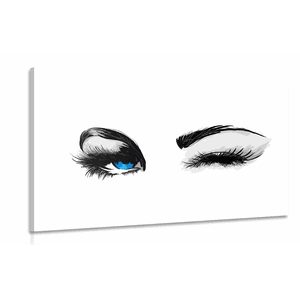 Wandbild Augenzwinkern einer Frau