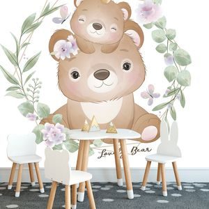 TAPETE FAMILIE VON TEDDYBÄREN - KINDERTAPETEN - TAPETEN