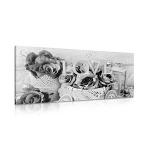 Picture vintage decoration with the inscription Love in black & white