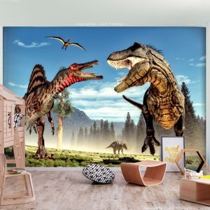 Fototapeta dinosauři - Fighting Dinosaurs