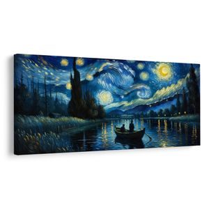 OBRAZ HVĚZDNÁ NOC U ŘEKY - PICTURES - 🔥 TOTAL SALE 🔥