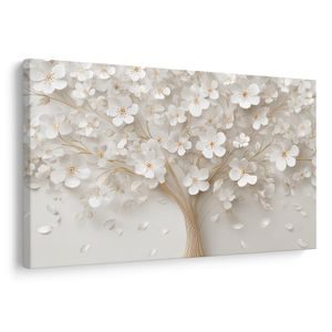 TABLEAU SUR TOILE – ARBRE DE VIE FLORAL DÉLICAT - TABLEAUX ARBRE DE VIE - TABLEAUX