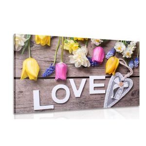 CANVAS PRINT WITH THE INSCRIPTION LOVE - PICTURES WITH INSCRIPTIONS AND QUOTES - PICTURES