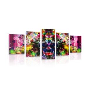 5 RÉSZES KÉP ABSZTRAKT NŐI ARC - POP ART KÉPEK - KÉPEK