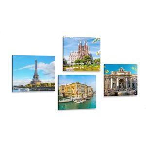 CANVAS PRINT SET HISTORICAL MONUMENTS IN BEAUTIFUL COLORS - SET OF PICTURES - PICTURES