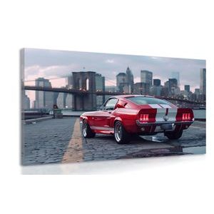 WANDBILD MUSTANG MIT PANORAMA VON NEW YORK - BILDER - 🔥 TOTALAUSVERKAUF