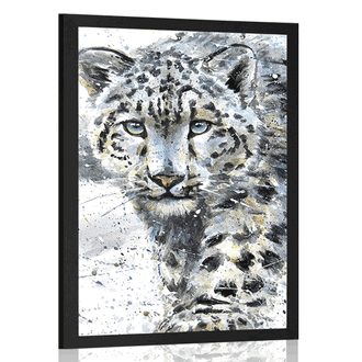 PLAKAT MALOWANY LEOPARD - ZWIERZĘTA - PLAKATY