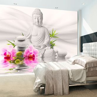 Self adhesive wallpaper Buddha and orchid