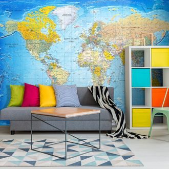 SELF ADHESIVE WALLPAPER CLASSIC WORLD MAP - WALLPAPERS