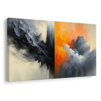 WANDBILD ABSTRAKTION IN FEUER UND RAUCH - WANDBILDER ABSTRAKTE FORMEN - BILDER