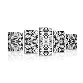 5-DÍLNÝ OBRAZ ABSTRAKCE V ČERNOBÍLÉM PROVEDENÍ - ČERNOBÍLÉ OBRAZY - OBRAZY