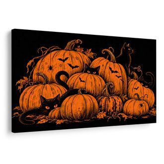 OBRAZ HALLOWEENSKÉ DÝNĚ S ČERNÝMI KOČKAMI - HALLOWEENSKÉ A HOROROVÉ OBRAZY - OBRAZY