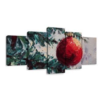 5-DÍLNÝ OBRAZ VÁNOČNÍ KOUZLO STROMU - VÁNOČNÍ A ZIMNÍ OBRAZY - ΠΊΝΑΚΕΣ