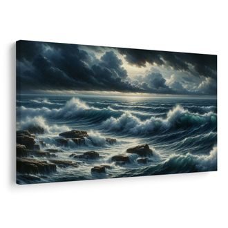 TABLEAU SUR TOILE – TEMPÊTE SUR LA MER - TABLEAUX - 🔥 VENTE TOTALE