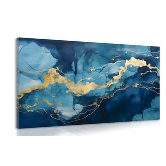 CANVAS PRINT BLUE MARBLE - MARBLE PICTURES - PICTURES