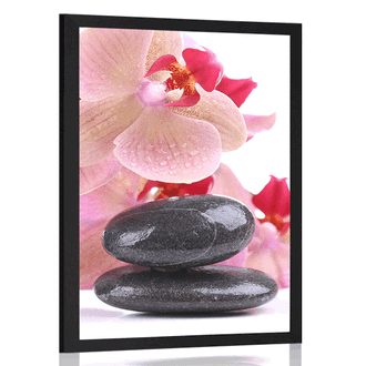 POSTER SPA STONES AND AN ORCHID - FENG SHUI - POSTERS