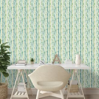 TAPETA ZELENÉ A MODRÉ VERTIKÁLNÍ PRUHY - VZOROVANÉ TAPETY - TAPETY