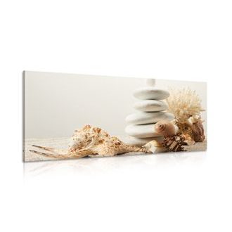 Picture Zen stones with seashells