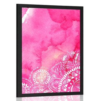 POSTER MANDALA IN ROSA AQUARELL - FENG SHUI - POSTER