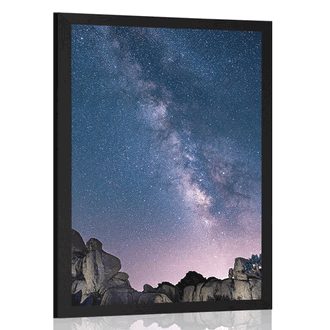 POSTER STARRY SKY ABOVE THE ROCKS - UNIVERSE AND STARS - POSTERS