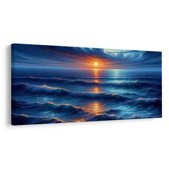 WANDBILD DRAMATISCHER HIMMEL UND MEER - BILDER VON SONNENAUFGANG UND SONNENUNTERGANG - BILDER