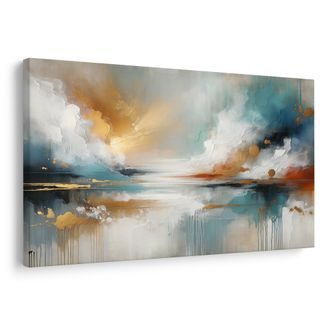 OBRAZ ZLATÉ NEBE NAD VODOU - OBRAZY JEZERA - OBRAZY