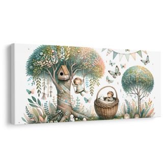 OBRAZ DĚTSKÁ HOUPAČKA V KORUNĚ STROMU - DĚTSKÉ OBRAZY POHÁDKOVÉ BYTOSTI - OBRAZY