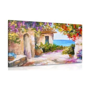 CANVAS PRINT COASTAL SUMMER HOUSE - PICTURES OF NATURE AND LANDSCAPE - PICTURES